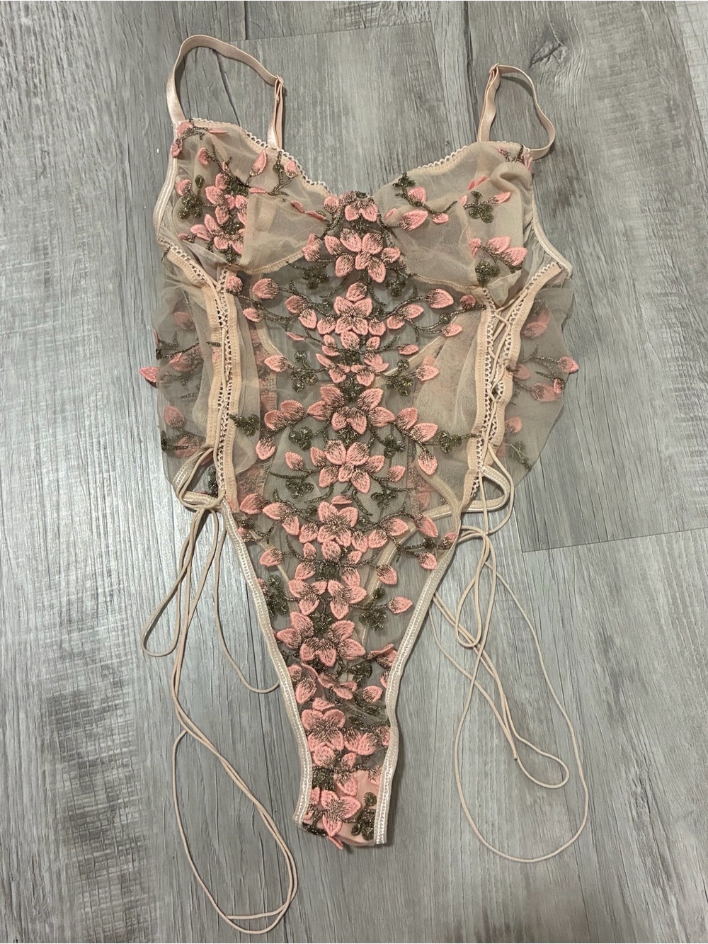 embroidered floral lace bodysuit